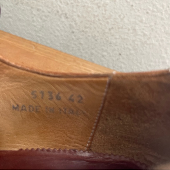 Calzoleria Toscana Italy Brown Cognac Wingtip Oxford Mens Dress Shoes Sz 42